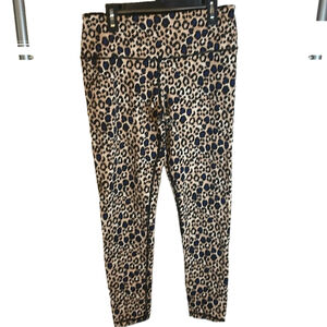 Victoria‎ Sport Leopard Print Tan Blue Black Leggings Size Medium
